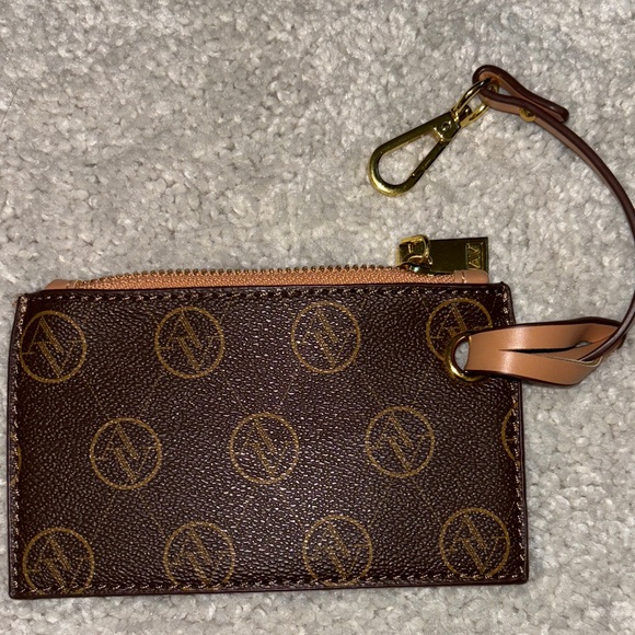 NWOT Brown Monogram Wristlet Wallet - Picture 1 of 3